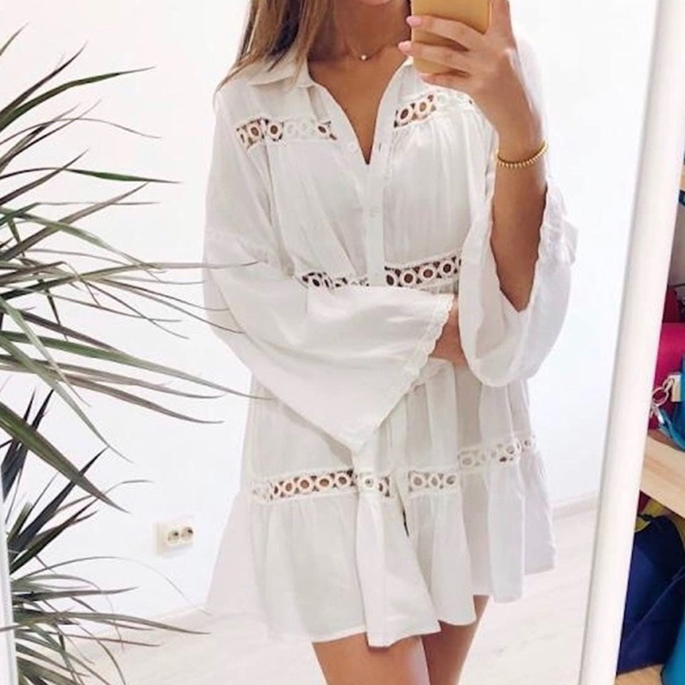 Sexy lace beach cover up